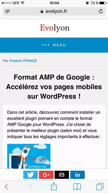 article au format AMP Google