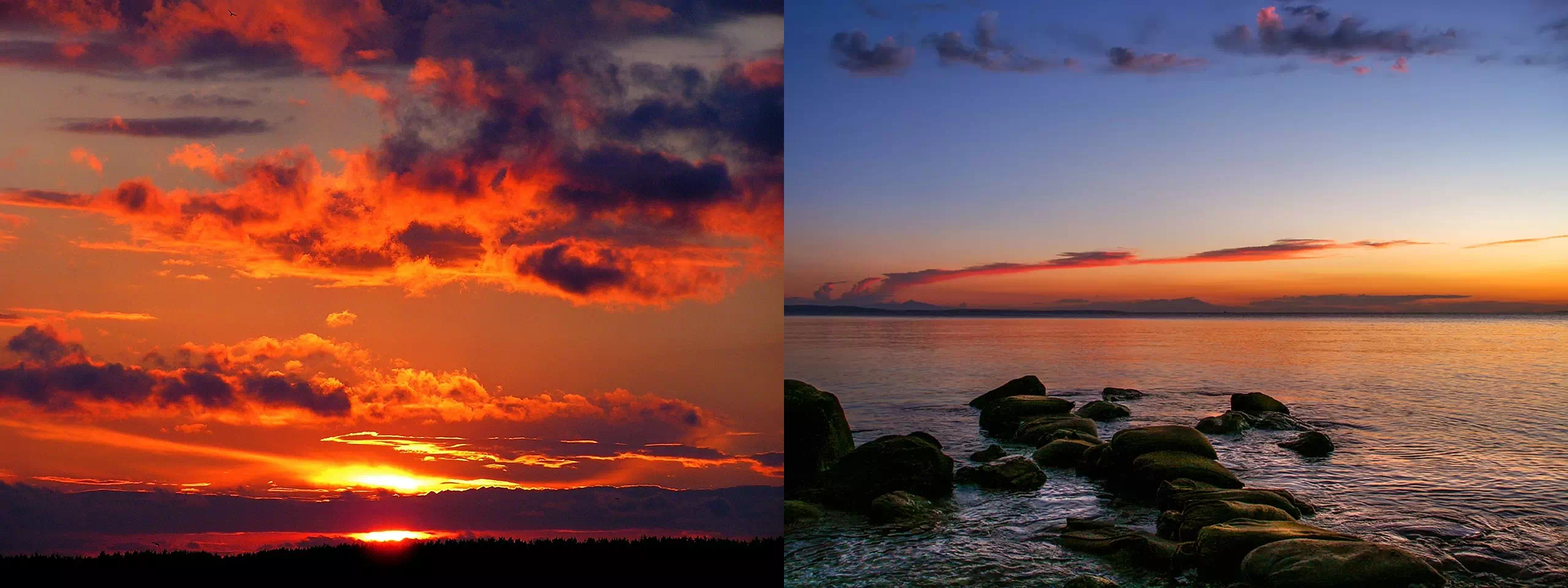 comparatif photo coucher de soleil