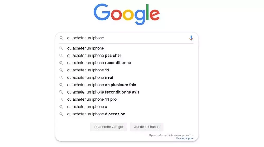 Complétion Google
