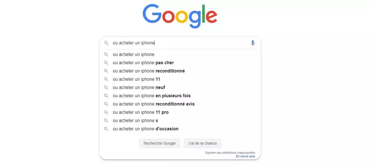 Complétion Google