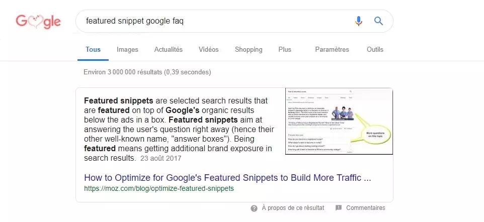 exemple featured snippets