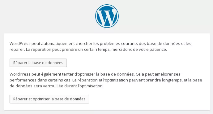 erreur 500 WordPress base de données