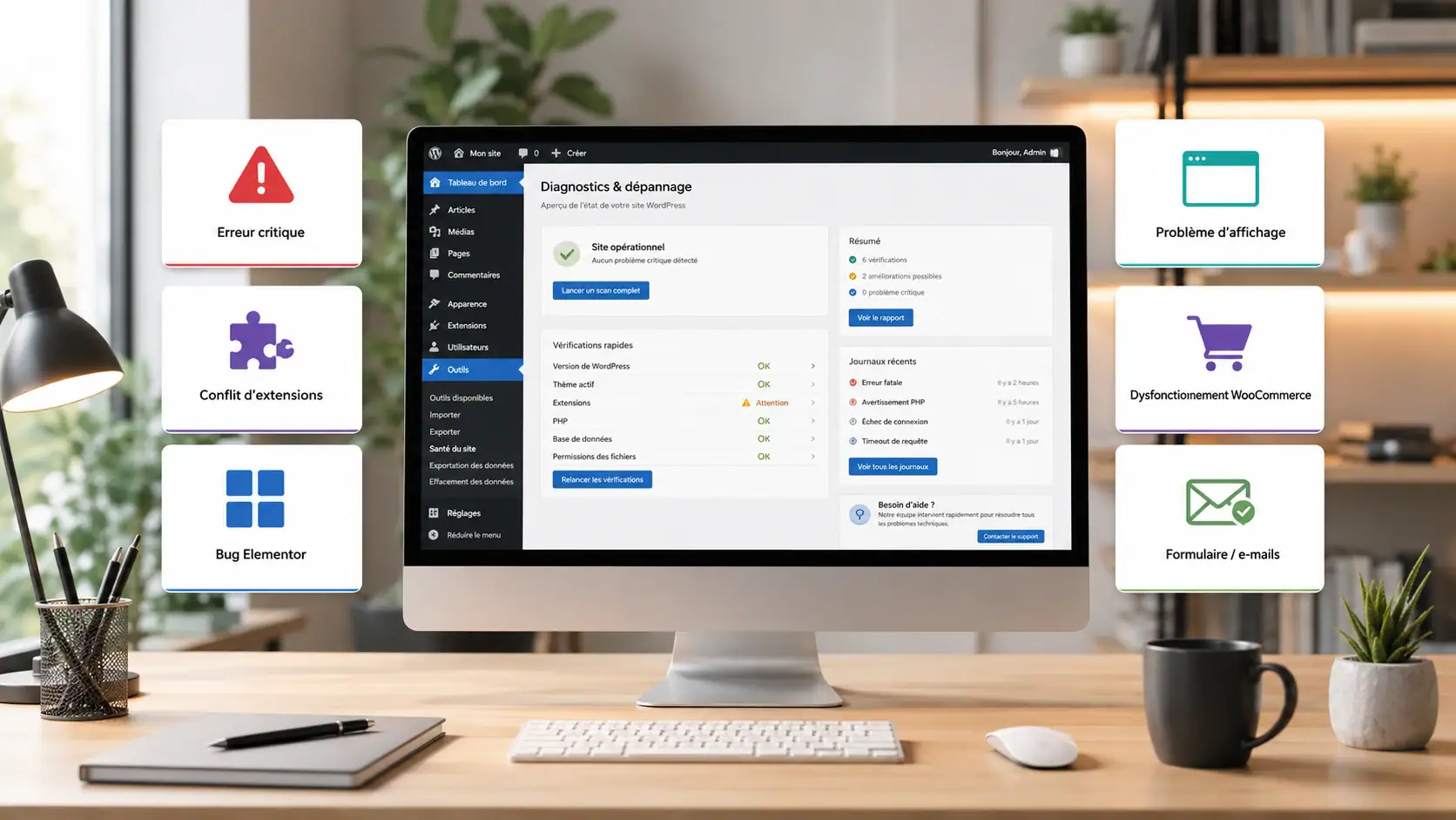 Les types de dépannage WordPress