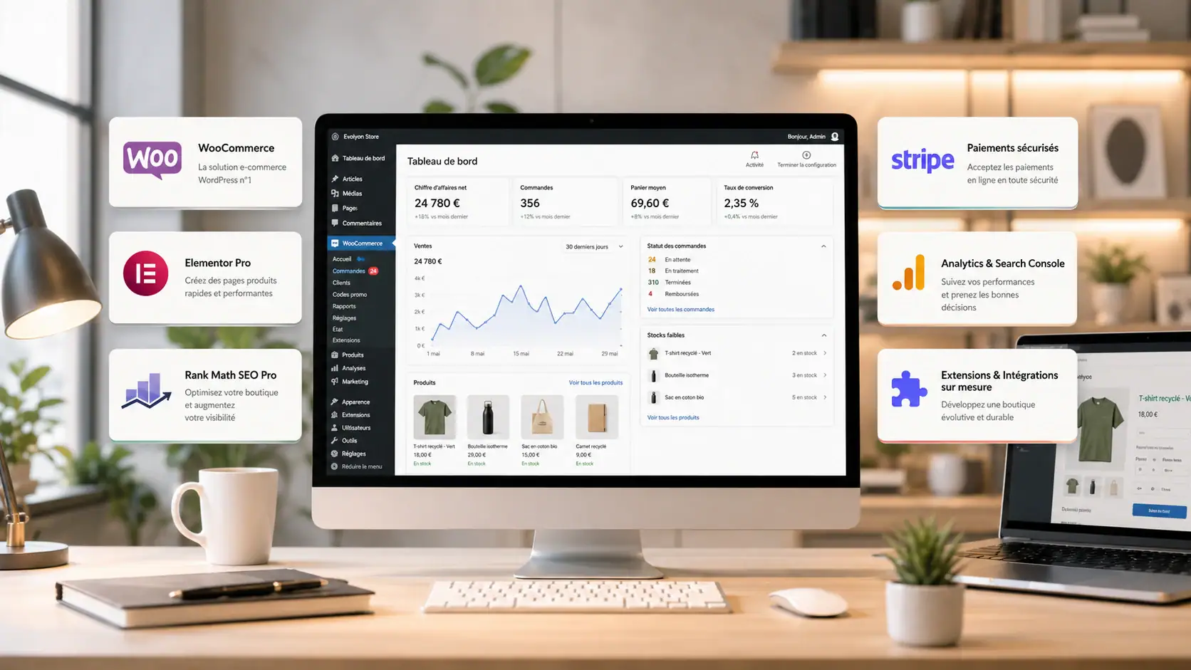 Une interface WordPress premium pour une boutique WooCommerce durable