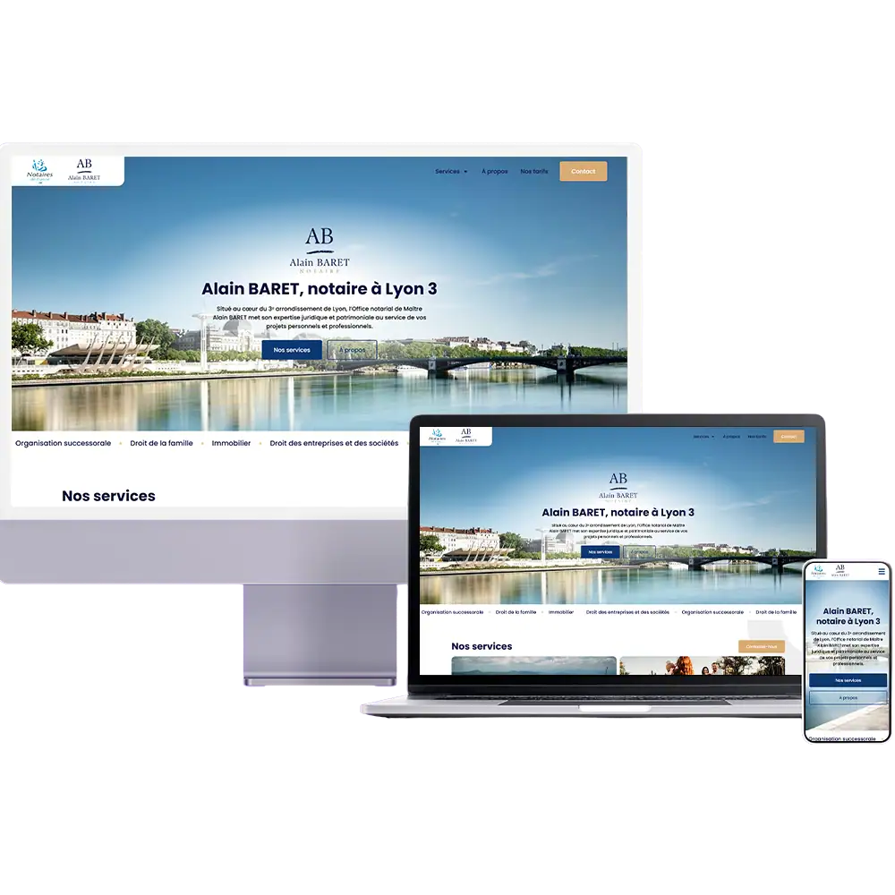 Création d’un site WordPress pour Alain Baret Notaire à Lyon