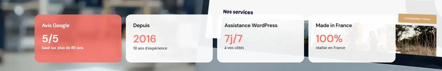 preuve sociale et signaux de confiance Bandeau Evolyon associant avis Google et signaux de confiance
